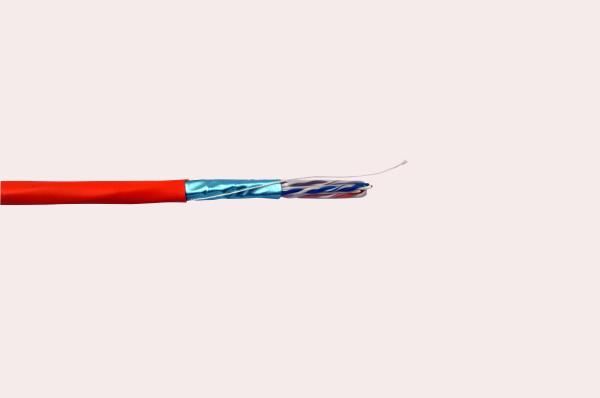 CAT5E FTP Lan Cable UL Listed CMP Solid Bare Cooper 24AWG FEP Insulations