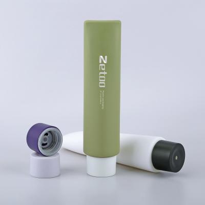 120ml Plastic Cosmetic Bottle Soft Touch Custom Made Cosmetic Containers With Center Dispensing Cap