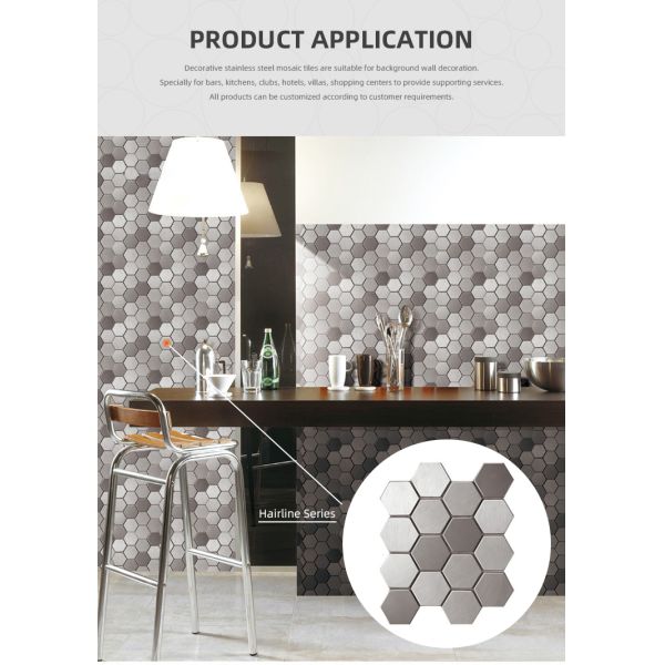 Плитка Grand Metal Bathroom 8mm металлическая Пенни плиток мозаики нержавеющей стали серебряная