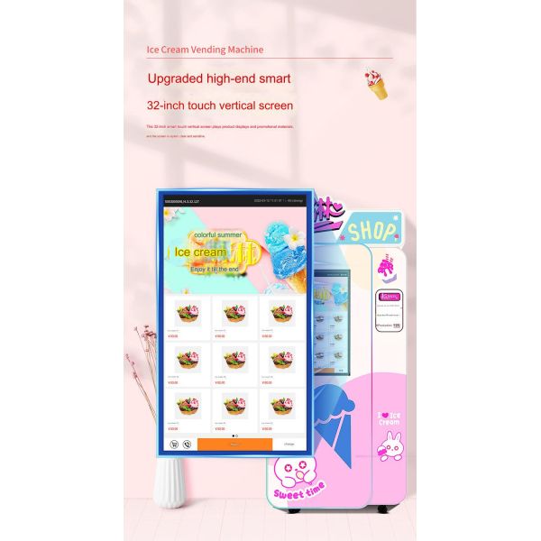 220V Self-Service Vending Machine Smart Ice Cream Maker from Manufacturing Plant