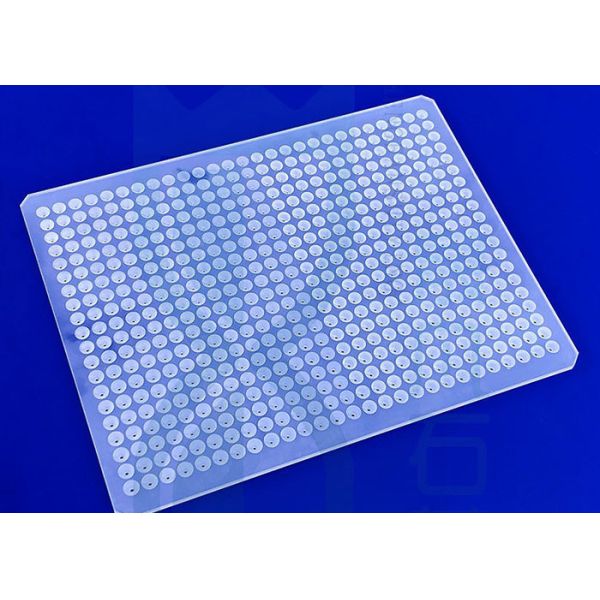 Deep Processed Frosty Quartz Glass Plate With Hole Per Drawing