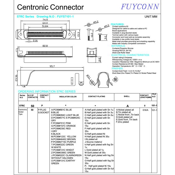 90 градусов 25 штепсельной вилки Centronic припоя пар разъема Pin с UL металла аттестованным крышкой