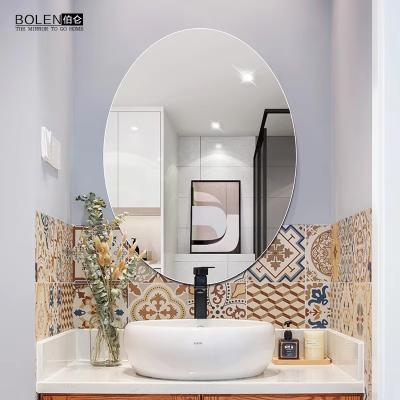 Classic Elliptical Oval Frameless Wall Bathroom Mirror With Polished Pencil Edge