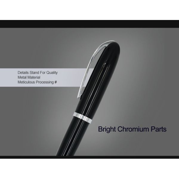 Sleek Metal Ballpoint Pen 1.0mm Classic Office Stationery Business Ball Pen