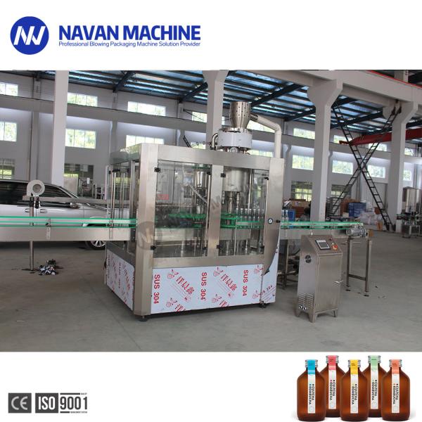 Automatic Glass Bottle Liquid Non Gas Kombucha Filling Machine With Plastic Covers