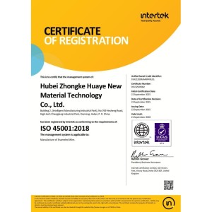 Hubei Zhongke Huaye New Material Technology Co., Ltd. Certifications