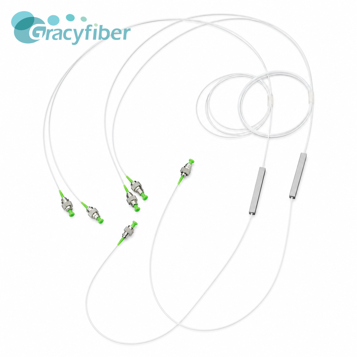 Polarization Maintaining 1x2 PLC Splitter PM1310 Panda Fiber FC APC Low Loss High Extinction Ratio for Optical Instrument