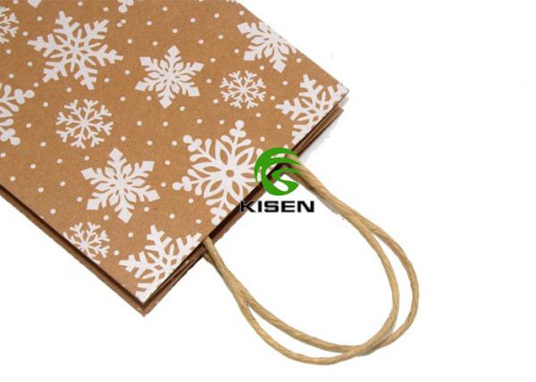 Lovely Fancy Kraft Retail Paper Shopping Bags For Wine Custom Design Handled