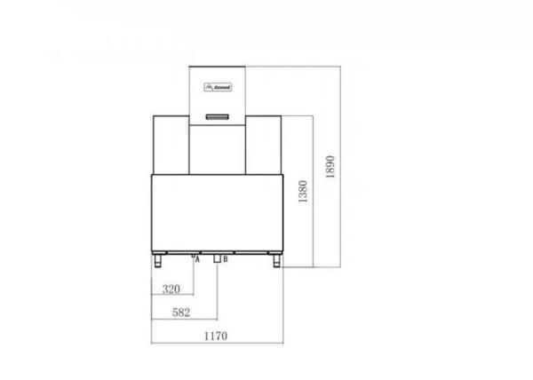 Energy Saving Single Cylinder 44.5kw Industrial Restaurant Dishwasher