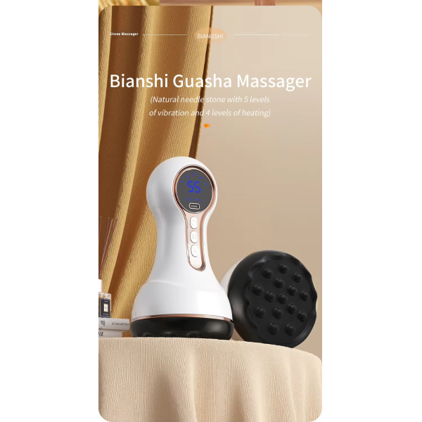 Professional Electric Bian Stone Heating Massage Device for Abdominal Care Digestive Support Thermal Therapy OEM Manufacturer