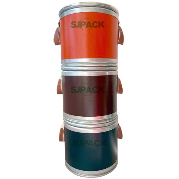 Custom Leather-Wrapped Fiber Drum – Decorative & Storage Barrel (36cm Diameter X 33cm Height)