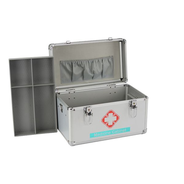 Алюминиевая переносная сумка комода медицины, алюминиевая коробка бортовой аптечки