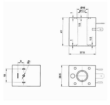 Катушка электромагнитной индукции DC24V AC220V, катушка соленоида отверстия Φ13mm