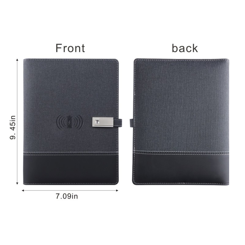Debossing 3 Ring Loose Leaf Notebook A4 With Power Bank ODM