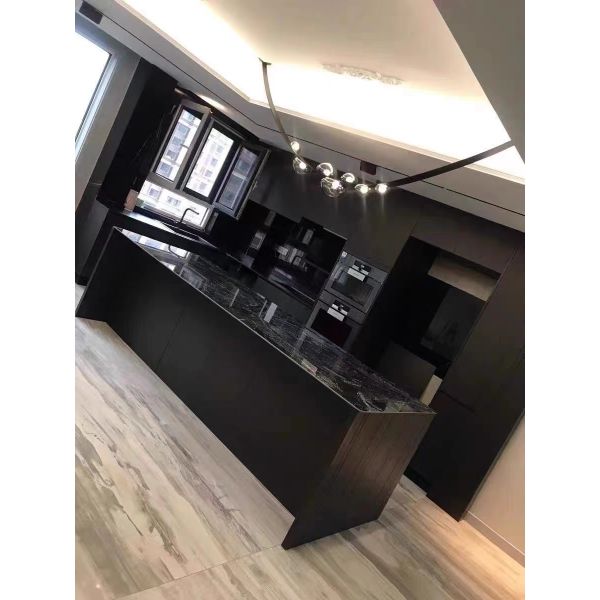 Restaurant Leather Lighting Modern Clearly Glass Shade large Chandelier For Bar
