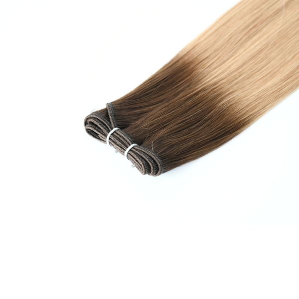 24 inch Natural Straight Hair Weft Extensions Blonde Remi Double Wefted Human Hair