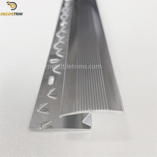 Aluminum Zig Zag Carpet Trim , 8.5mm Carpet To Tile Transition Strip