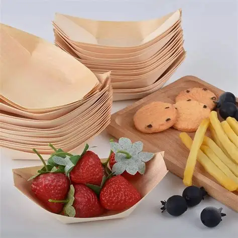 Microwavesafe Stackable Brown Disposable Paper Trays Custom For Kitchen