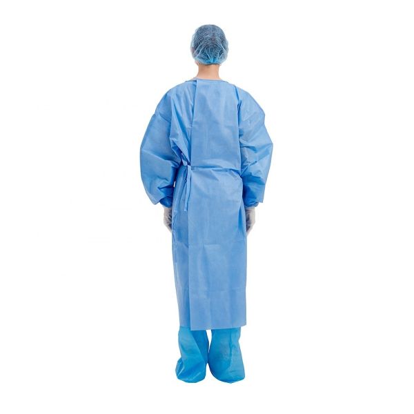 Sterile 25GSM Disposable Medical Clothing , Blue Disposable Isolation Gowns