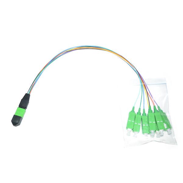 12 cabo de remendo personalizado 1M Singlemode da fibra do núcleo 0.9mm MPO Fanout