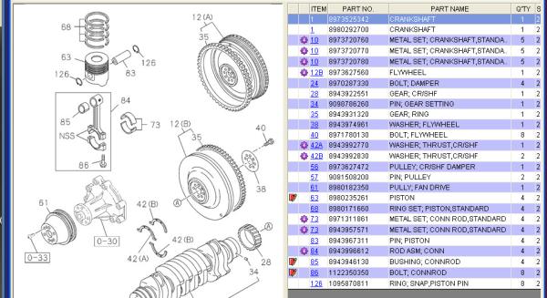 8973627560 Engine Liner Kit Flywheel For ISUAU 4HK1 ZX200-3 ZX240-3 SH210