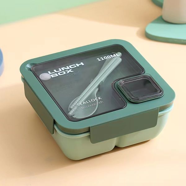 Reusable Portable Plastic Bento Lunch Box for All Applicable People at School Style