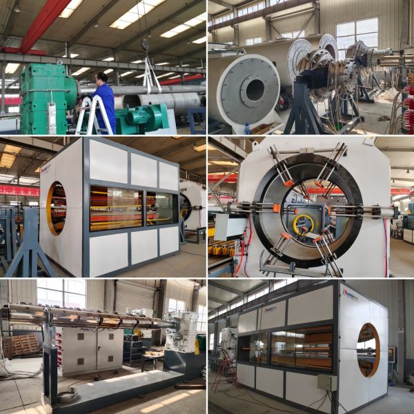 HUASHIDA HDPE Jacket Pipe Extrusion Line with Φ110-2200mm Range, Dust-Free Planetary Cutting, and Control System