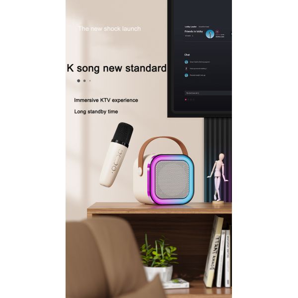 Детские подарки на день рождения Переносная караоке-машина с двумя беспроводными микрофонами и Wi-Fi музыкой