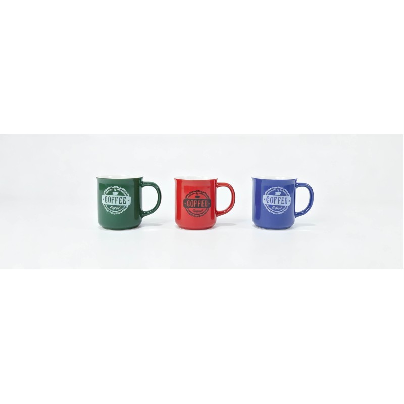 Vintage Stamp Logo Glossy Ceramic Coffee Mugs, Classic Handle Tea Cups for Home Kitchen Daily Use