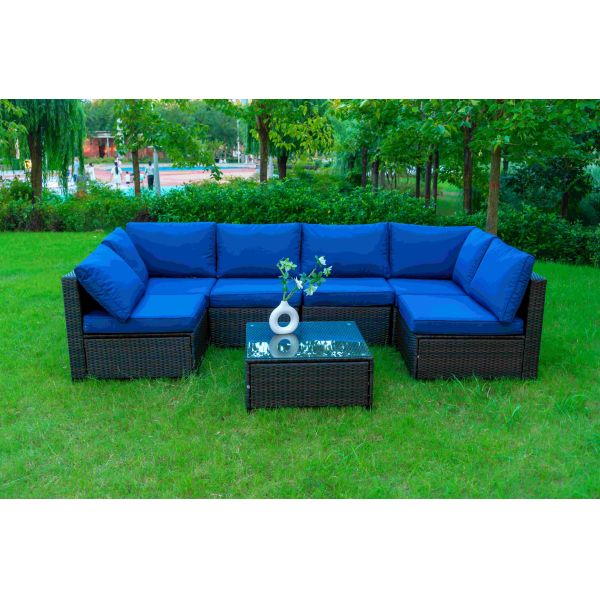 Garden Sofa Set Outdoor Furniture Steel Modern Sofa Dining Residential Multifunctional Plastic Rattan Patio Luxury
