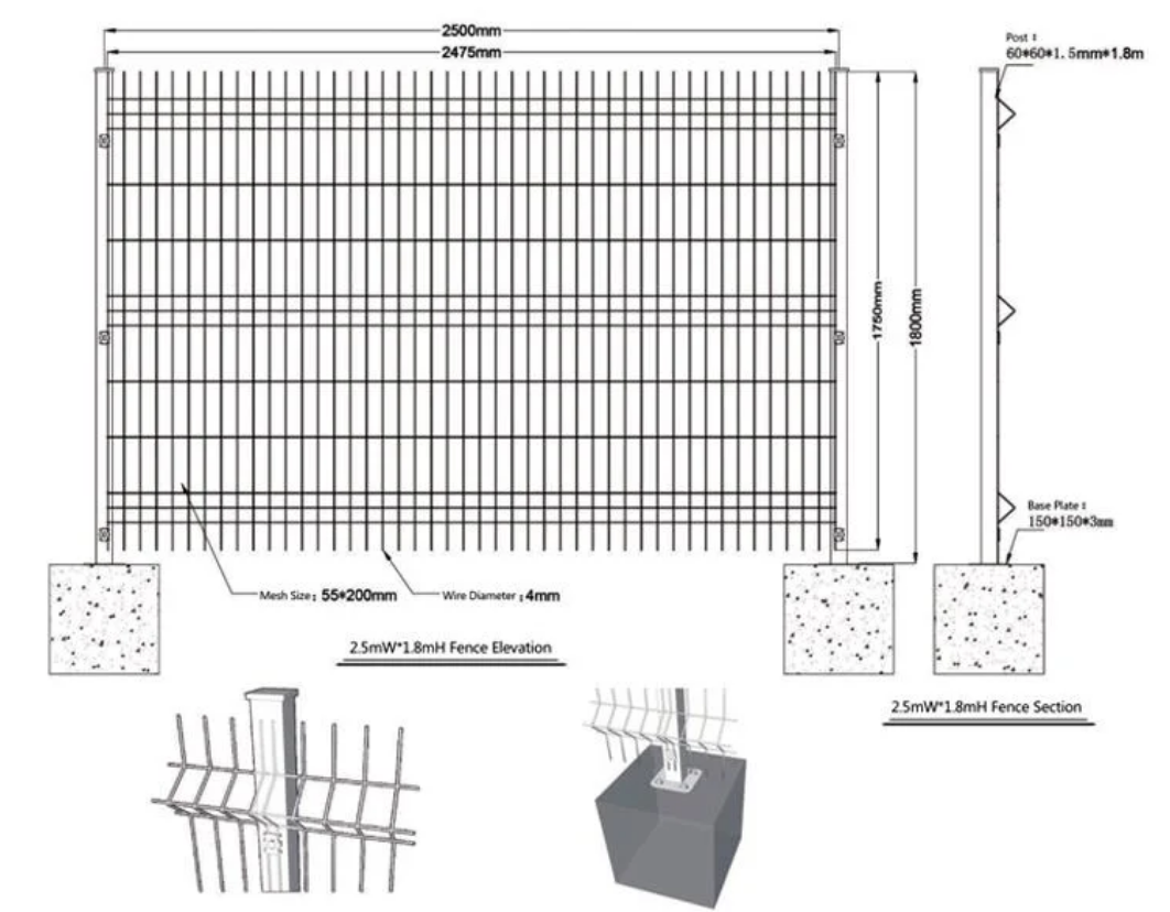 50x100mm гальванизированный изогнутый 3d сад металла ограждая коррозионную устойчивость