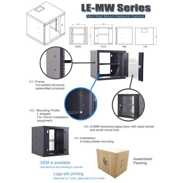 Durable Mini Network Cabinet Server Rack in Server Rooms and IT Environments