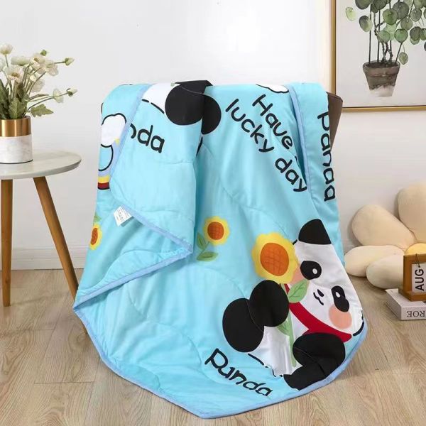 Custom Logo Summer Quilts for Children Cartoon Prints Cotton Material Air Conditioner