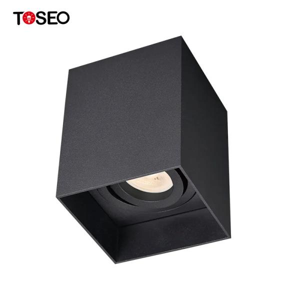 Aluminum Adjustable Surface Mounted LED Downlight Square Modern Black GU10 Anti Glare