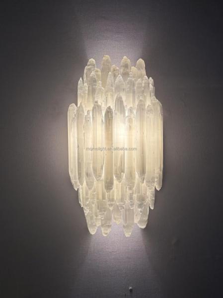 Custom Made 72 Inch Selenite Chandelier with 10-Year Warranty for Dining Room