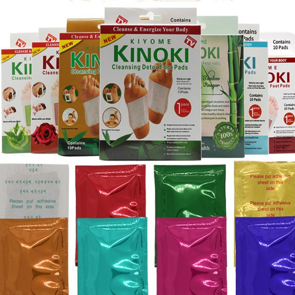 10 Pcs Per Box Ginger Salt Detox Foot Pads for Cleansing Feet and Enhancing Immunity