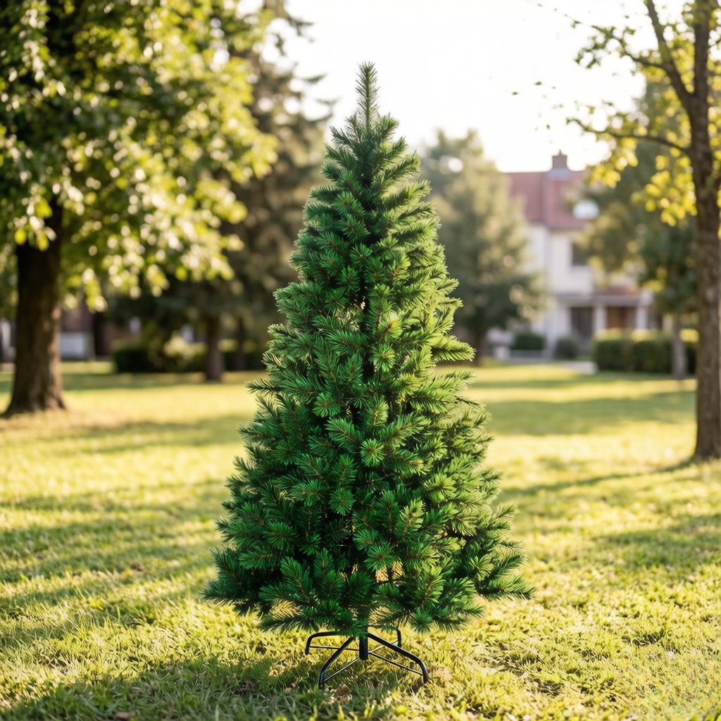 Modern Plastic Artificial Christmas Tree with LED Lights for Living Room and Home Office