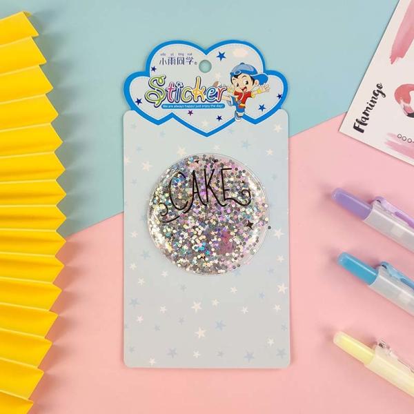 Milky PVC 3D Cartoon Stickers Sequin Kindergarten Gift Childrens Reward Stickers