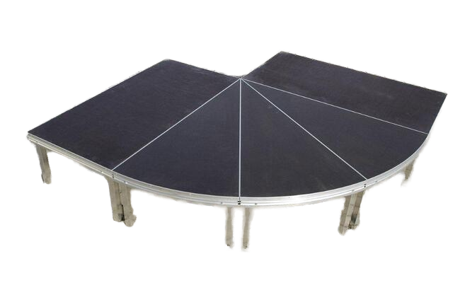 Plataforma de escenario portátil redonda / cuadrada de aluminio desmontable de aleación de vidrio de madera contrachapada