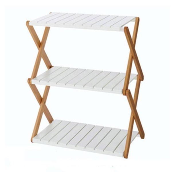 Сосновый лес шкафа цветочного горшка полки 3 ярусов деревянный складной