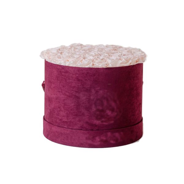 Día de San Valentín Bouquet de rosas frescas Caja de cartón cilindro para el embalaje de regalos personalizados