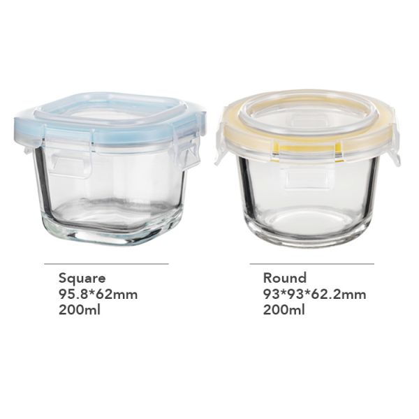 120ml 130ml 160ml Glass Baby Food Container Mini Glass Food Container with High Borosilicate Glass