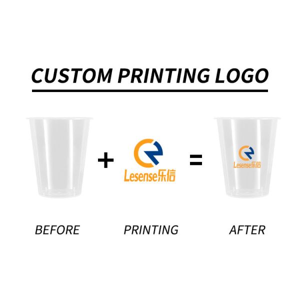 Tazas de plástico de vino PET personalizables batidos con caja de cartón