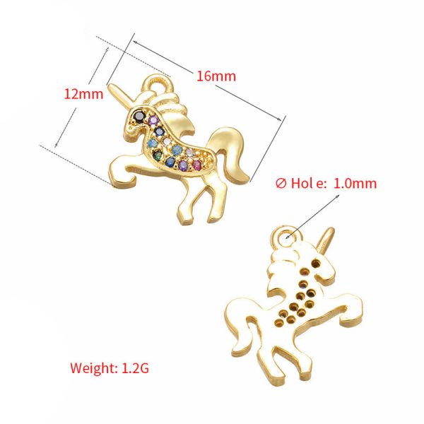 Лошадь ожерелья единорога золота DIY 18k очаровывает браслет вымощает циркон CZ