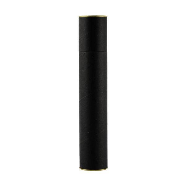 Caixa de tubo de papel preto vazio para garrafas de perfumes e óleos essenciais