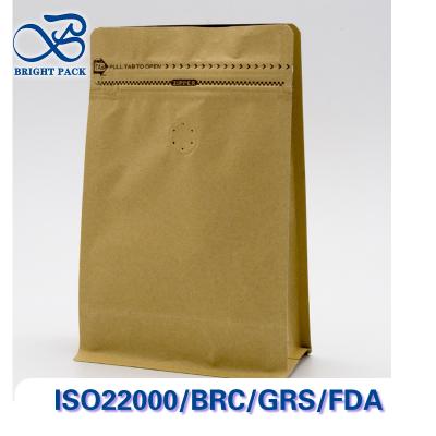Eco-Friendly Kraft Paper Coffee Bags With Resealable Zipper And Valve Customizable Printing And Multiple Sizes.