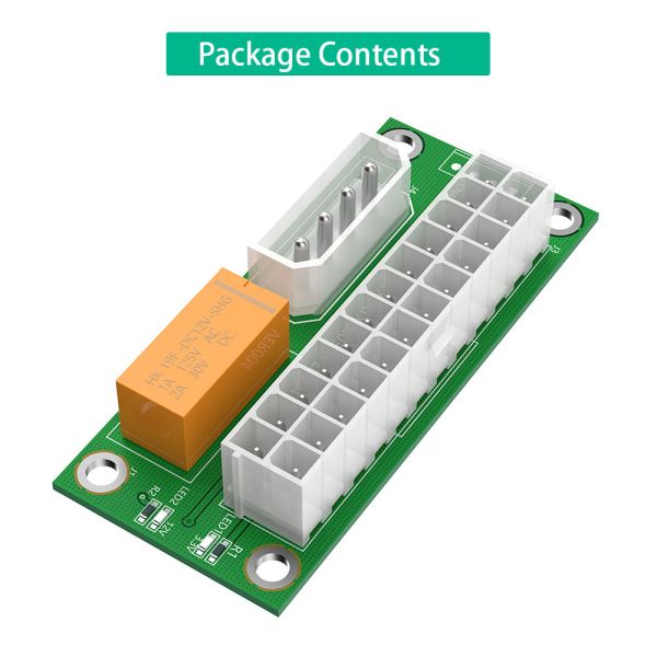 ATX2ATX-N03 Двойной адаптер питания ATX 24Pin до 4Pin SATA Power Sync Starter Card Extension Cable Riser Adapter