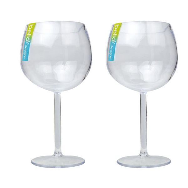 Clear Reusable Plastic Wine Glasses Cocktail Plastic Gin Balloon Home Picnics BBQ