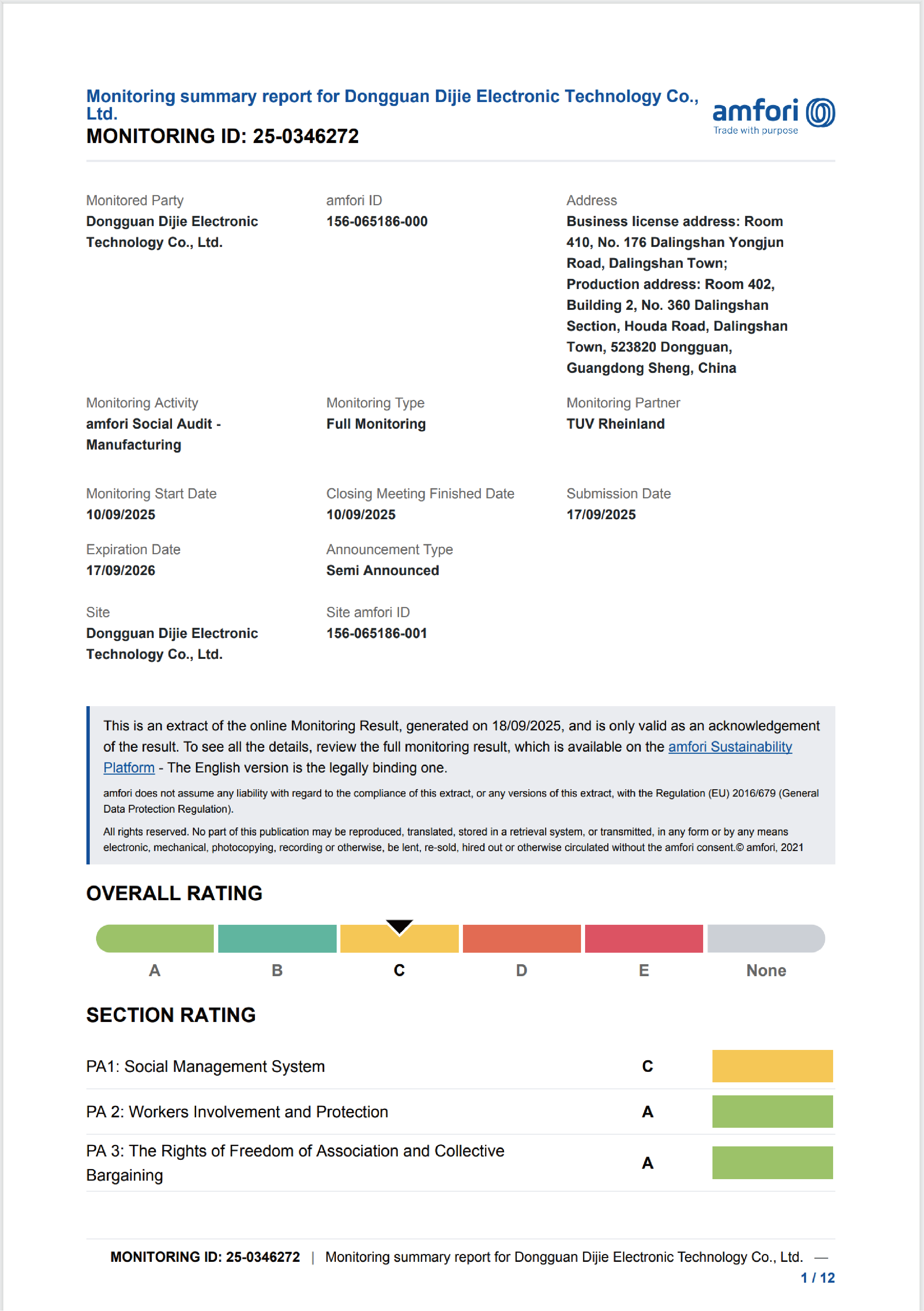Dongguan Dijie Electronic Technology Co., Ltd Certifications