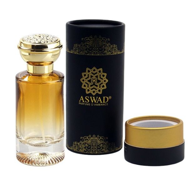 Metallic Paper Round Packaging Perfume Gift Box Foil Stamping